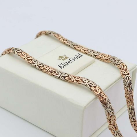 цепь византия в красном и белом золоте 585