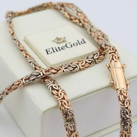 цепь византия в красном и белом золоте 585