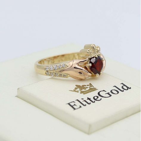 кольцо Beloved в лимонном и красном золоте 585