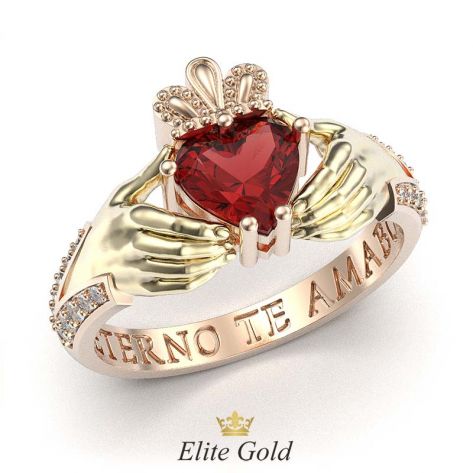 кольцо Beloved в лимонном и красном золоте 585