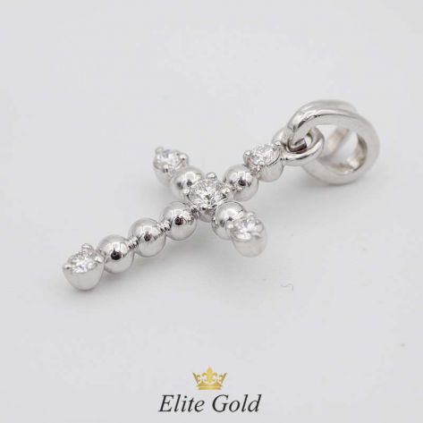 крест в белом золоте с раздвоенным ушком