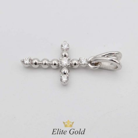 крест в белом золоте с раздвоенным ушком