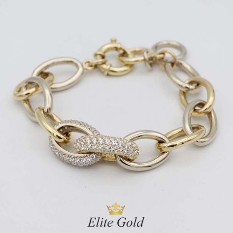 авторский браслет Adriana в лимонном и белом золоте