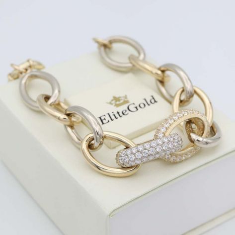 авторский браслет Adriana в лимонном и белом золоте