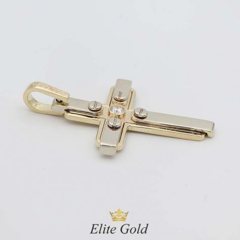 в лимонном и белом золоте с бриллиантом