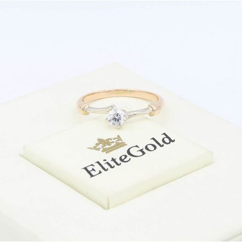 кольцо Ahena с желтым камнем в центре