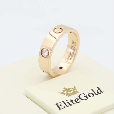 кольцо картье в красном золоте с бриллиантом