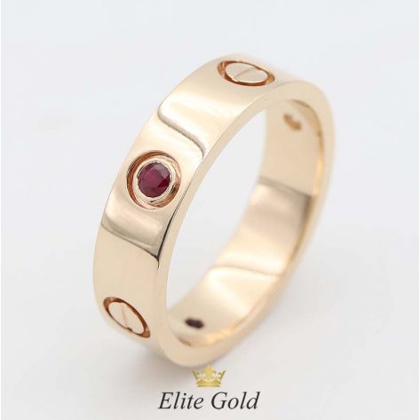 кольцо картье в красном золоте с рубином