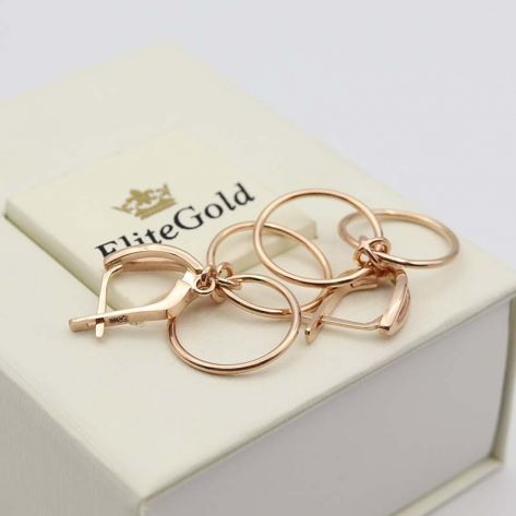 серьги в красном золоте без камней