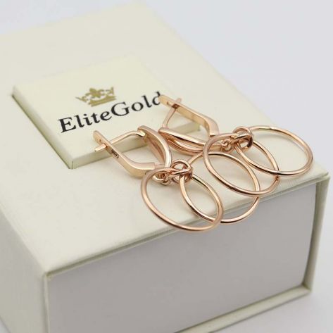 серьги в красном золоте без камней