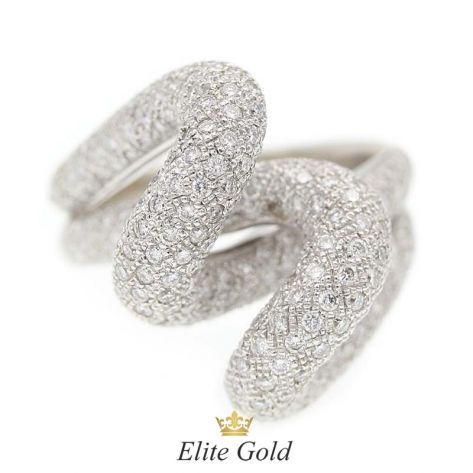 Авторское кольцо Regina с россыпью бриллиантов в белом золоте 750