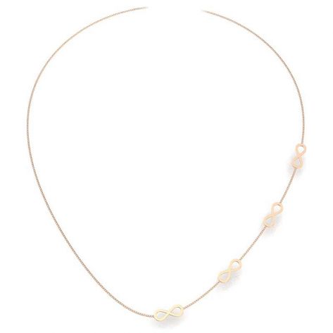 цепочка Infinite Love с 4 подвесками в виде бесконечности, красное золото