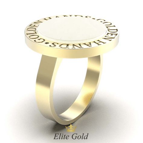 авторский мужской перстень в лимонном золоте