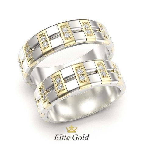 кольца Delight в белом и лимонном золоте