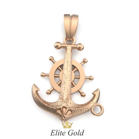 золотая подвеска якорь вид сзади