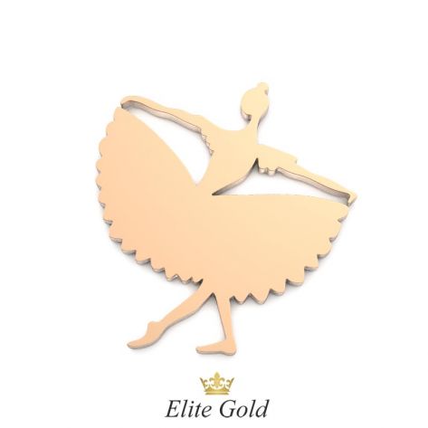 Золотая подвеска в виде танцующей балерины вид сзади