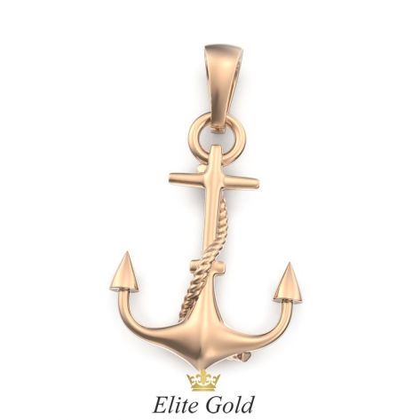 золотая подвеска Якорь - вид сзади
