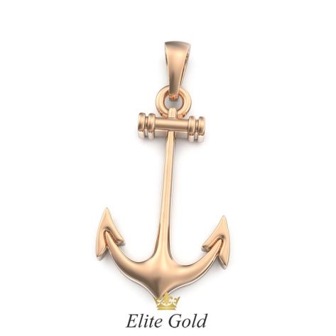 золотой кулон якорь