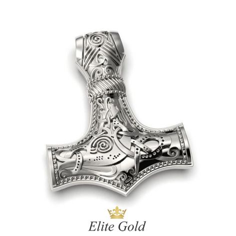 кулон Молот Тора в белом золоте