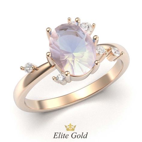 Авторское помолвочное кольцо Freya в красном золоте