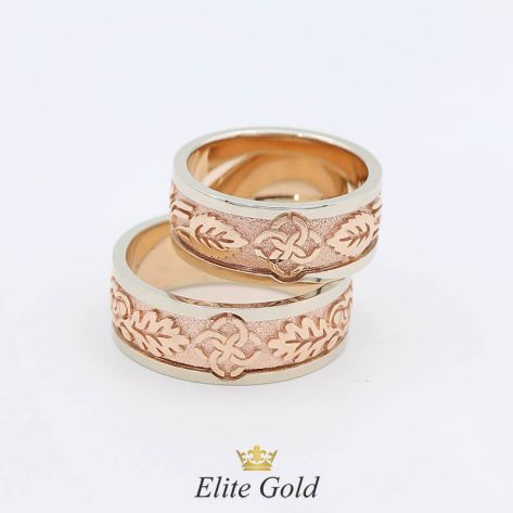 обручальные кольца Love Script в красном золоте