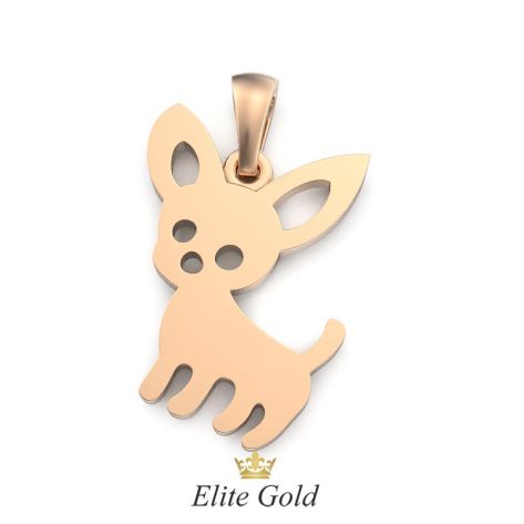 Золотая подвеска маленькая собачка