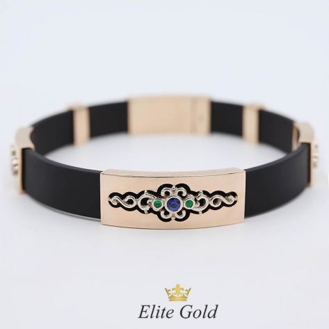 в красном и белом золоте с сапфиром и изумрудами