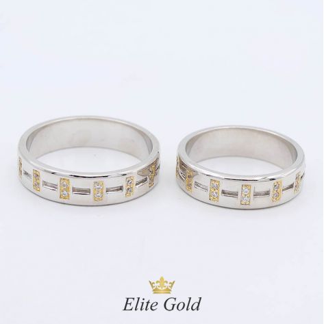 кольца Delight в белом и лимонном золоте