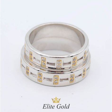 кольца Delight в белом и лимонном золоте