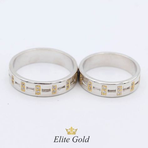 кольца Delight в белом и лимонном золоте