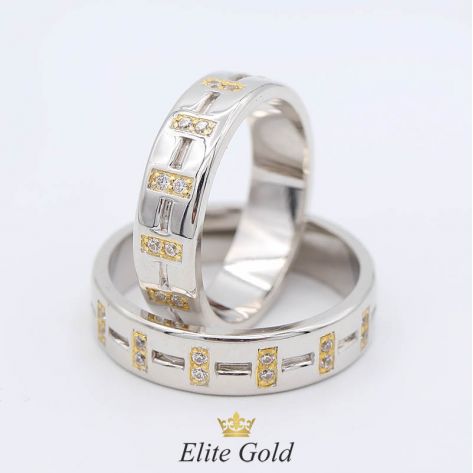 кольца Delight в белом и лимонном золоте