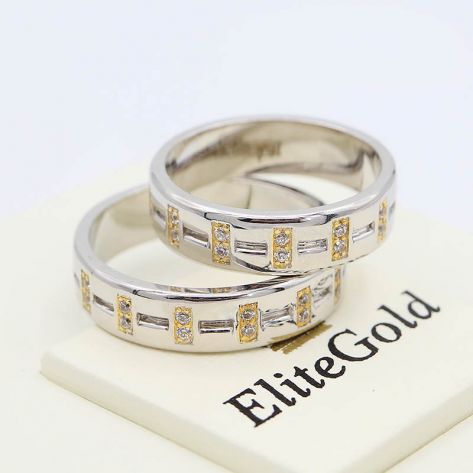 кольца Delight в белом и лимонном золоте