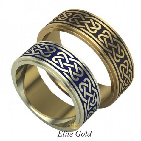 Золотые обручальные кольца Adalyn с орнаментом