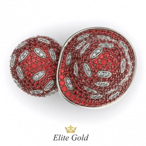 Золотое коктейльное кольцо Магия природы вид сверху