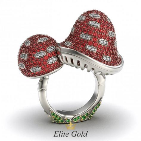 Золотое коктейльное кольцо Магия природы