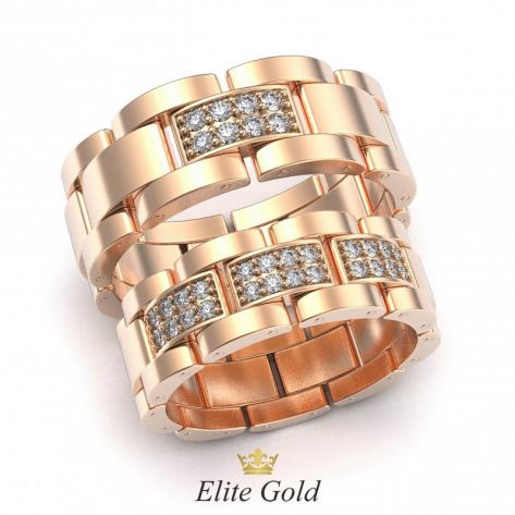 Золотые обручальные кольца Sara с камнями