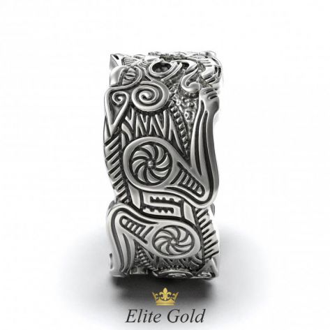 Золотое рельефное кольцо Animalistic