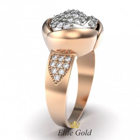 Золотое женское кольцо Isabella в виде цветка усыпанного камнями