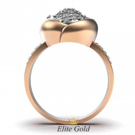 Золотое женское кольцо Isabella в виде цветка усыпанного камнями