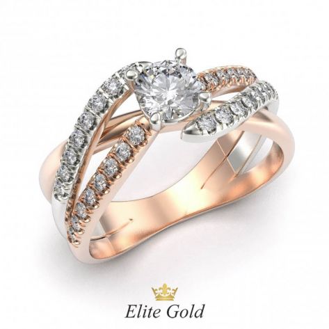 Золотое женское кольцо Irisa в камнях