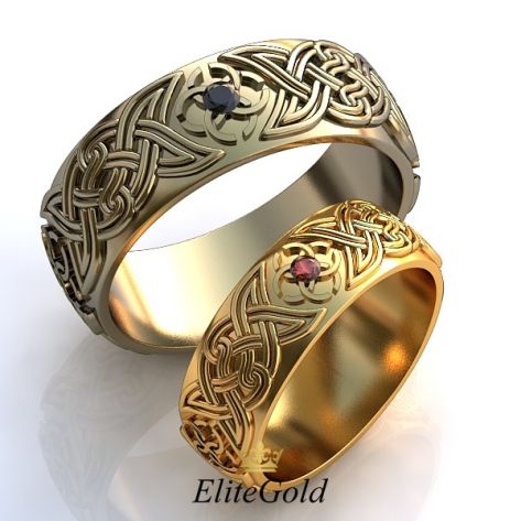 Авторские обручальные кольца Endless Love с символом Свадебник в центре