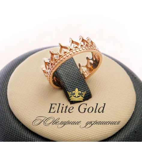 кольцо-корона в красном золоте