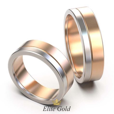 Классические обручальные кольца Twain в двух цветах золота