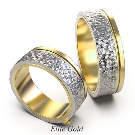 Широкие обручальные кольца Etiam с сочетанием фактур