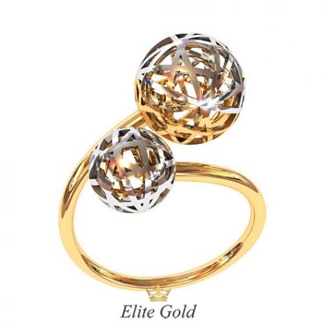 Дизайнерское тонкое кольцо Naya в комбинированном золоте