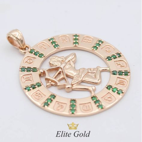 золотая подвеска знаком Зодиака Стрелец