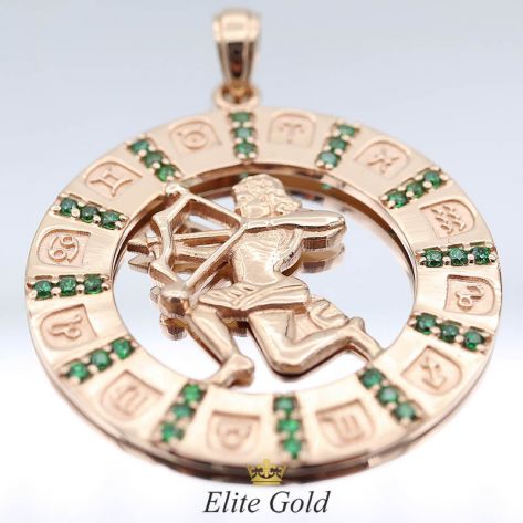 золотая подвеска знаком Зодиака Стрелец