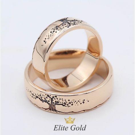 Авторские обручальные кольца Дерево Жизни со знаком бесконечности