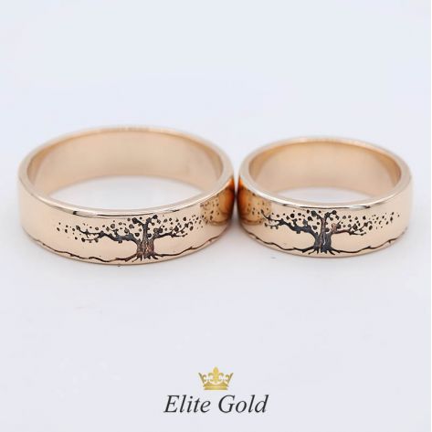 Авторские обручальные кольца Дерево Жизни со знаком бесконечности