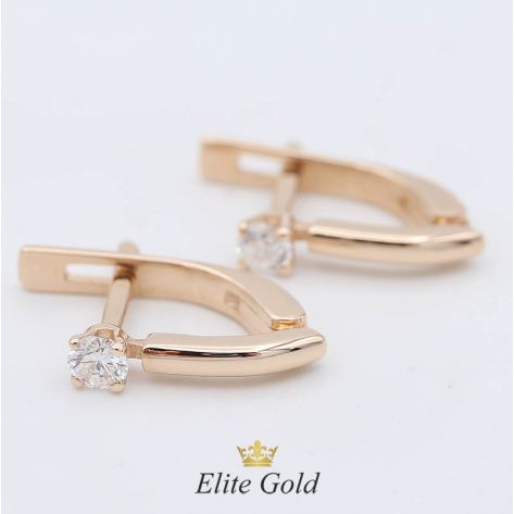 серьги в красном золоте с бриллиантами